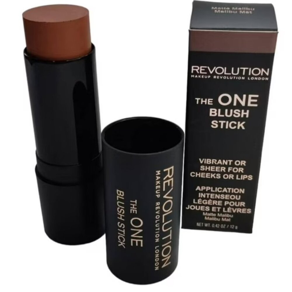 Revolution The One-Blush Stick For Cheeks or Lips MATTE MALIBU